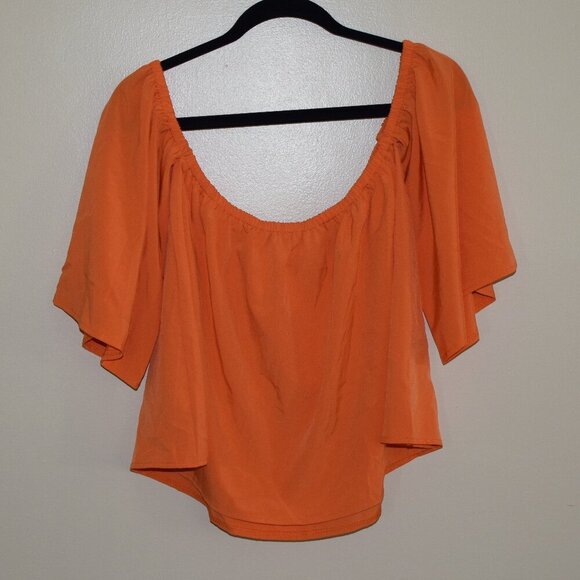 Women's Tangerine Off The Shoulder Blouse/Top - Size M - Picture 3 of 4
